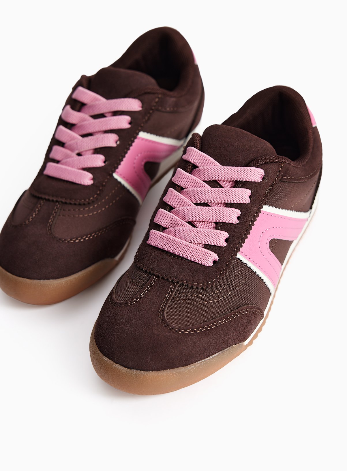 Brown & Pink Slimsole Trainers 12 Infant - Image 2 thumbnail