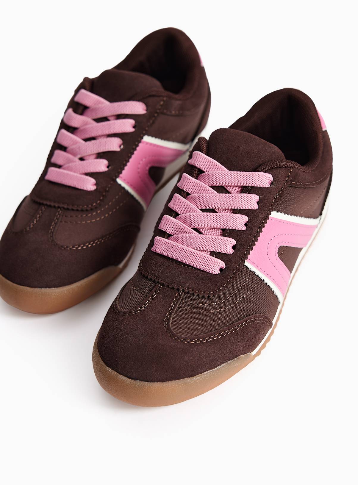 Brown & Pink Slimsole Trainers 12 Infant - Image 2