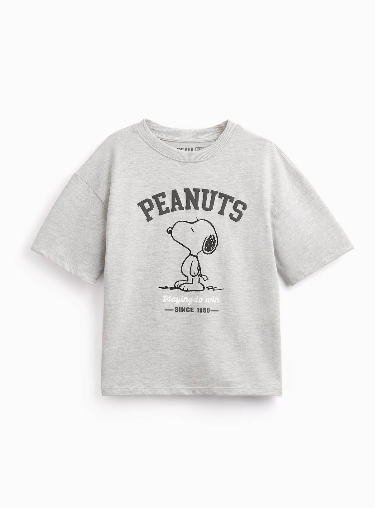 Grey Marl Snoopy Graphic T-Shirt 11 years - Image 1