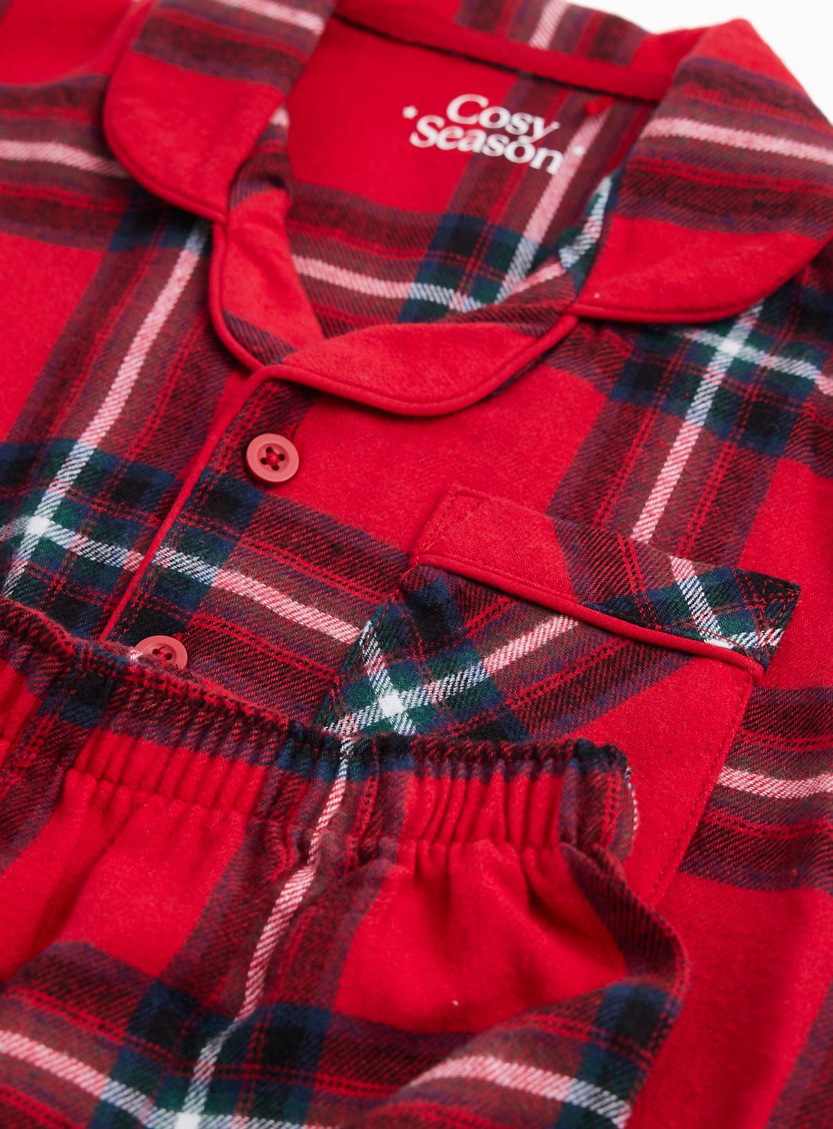 Red Check Traditional Pyjama Set 1-2 years - Image 2