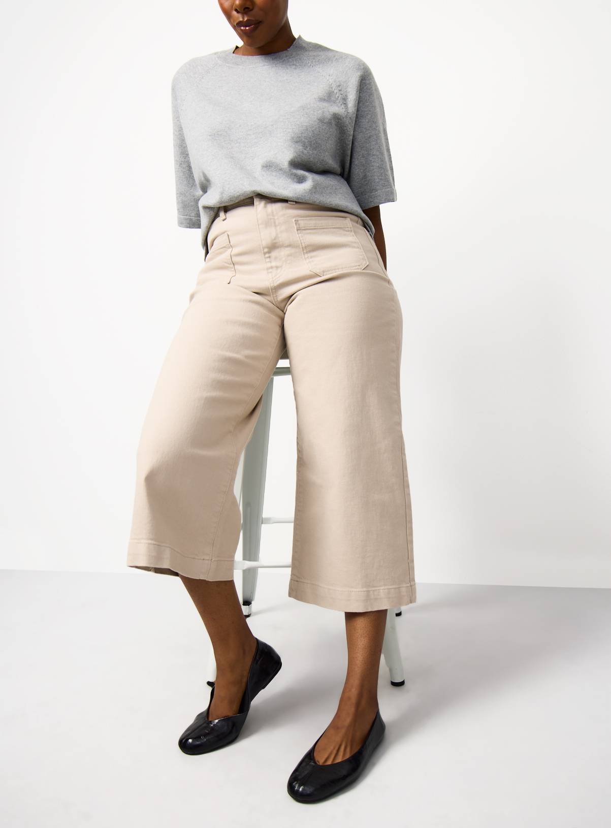 Stone Cropped Wide Leg Jeans 10 - Image 1