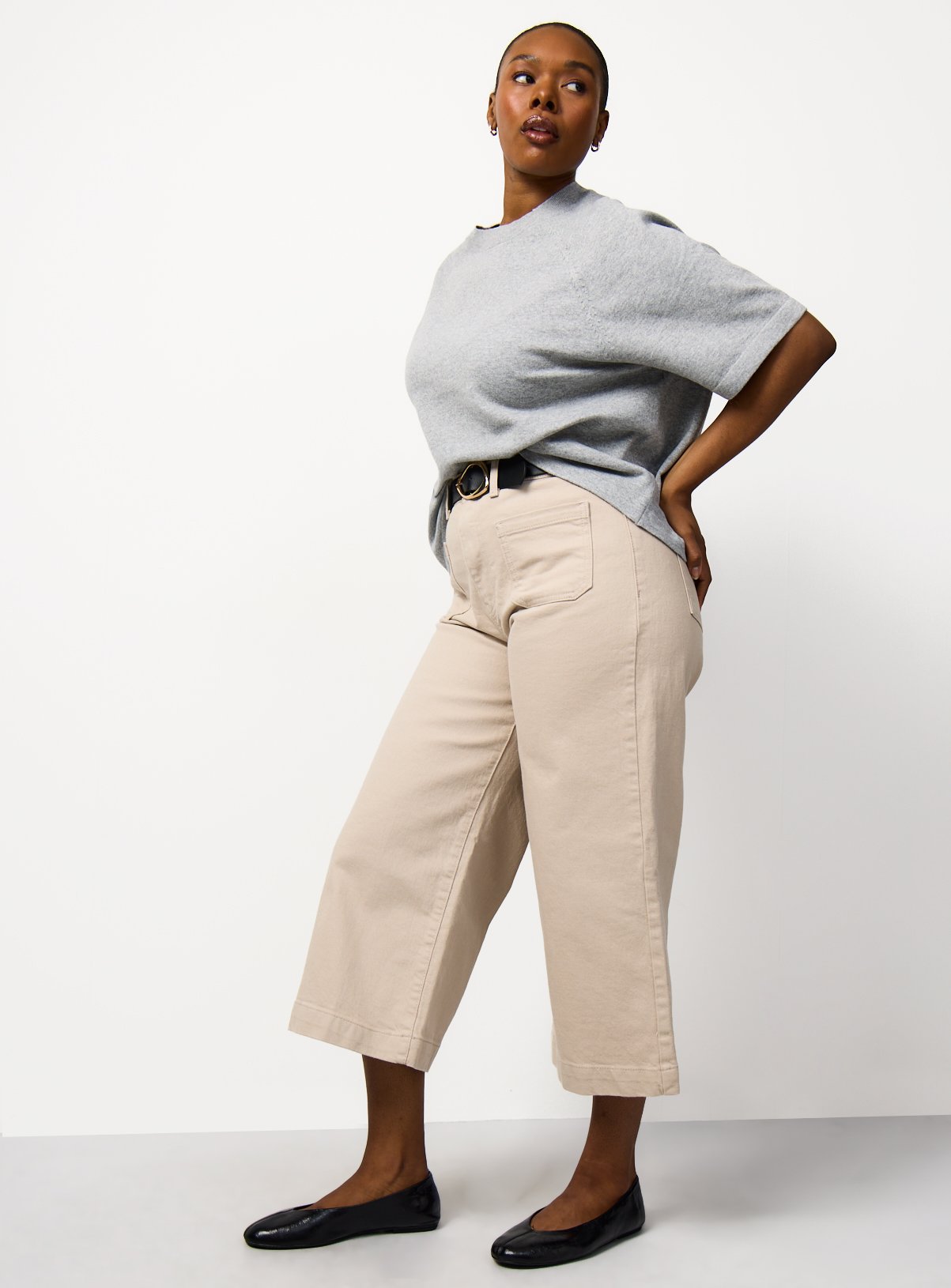 Stone Cropped Wide Leg Jeans 10 - Image 2 thumbnail