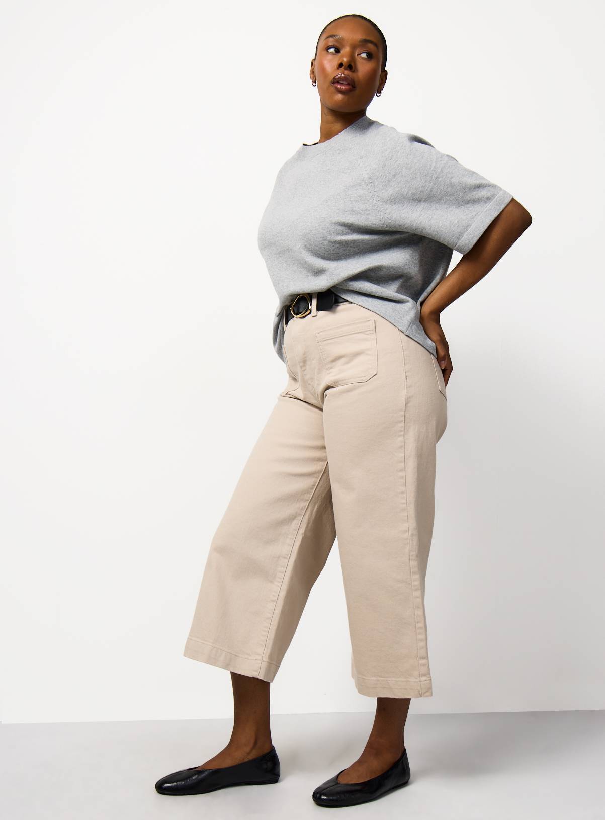 Stone Cropped Wide Leg Jeans 10 - Image 2