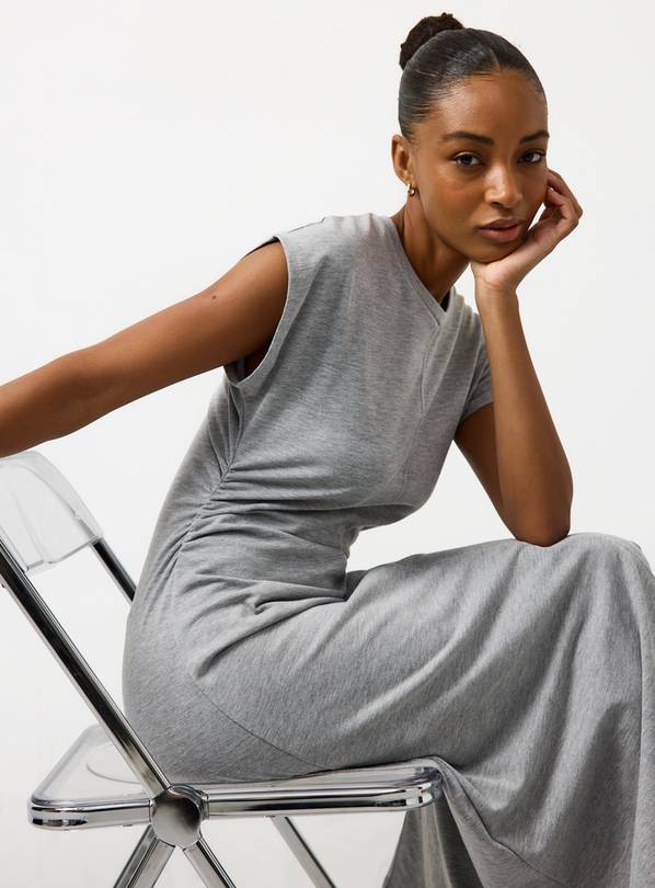 Grey Marl Cinched Jersey Dress 18