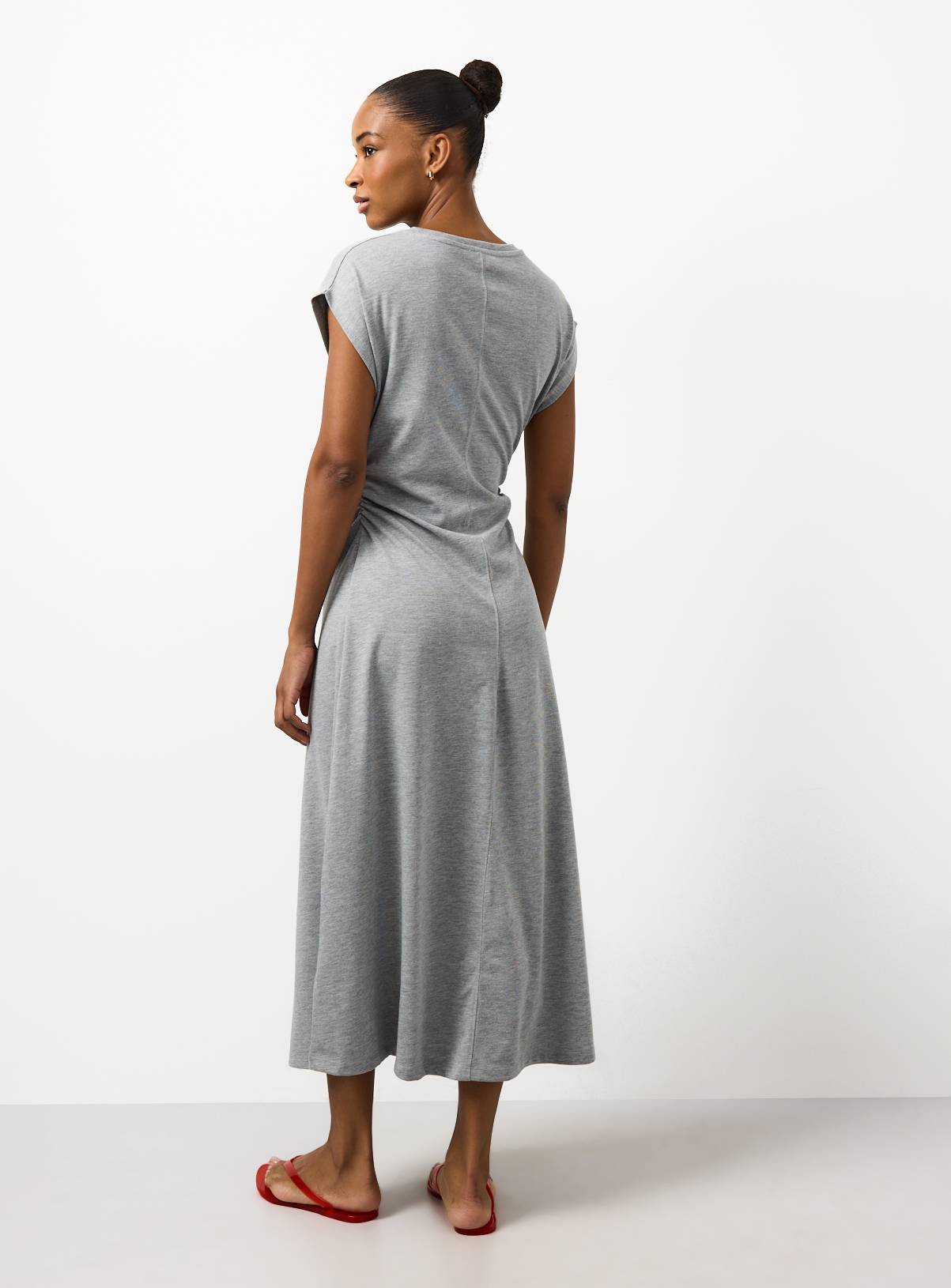Grey Marl Cinched Jersey Dress 18 - Image 4