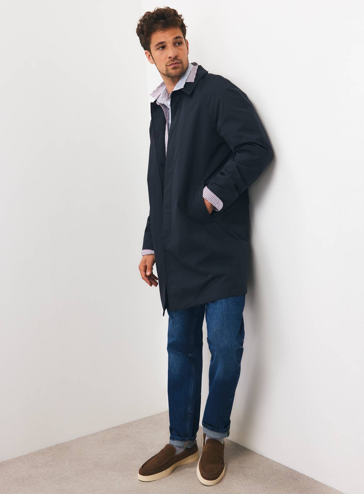 Navy Trench Coat  XXXL - Image 5