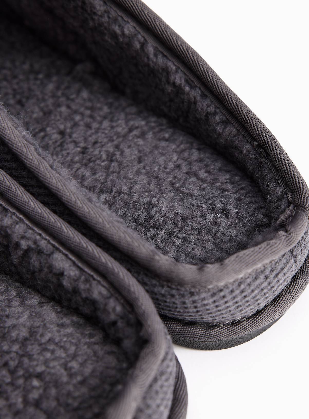 Charcoal Quilted Waffle Mule Slippers S - Image 4