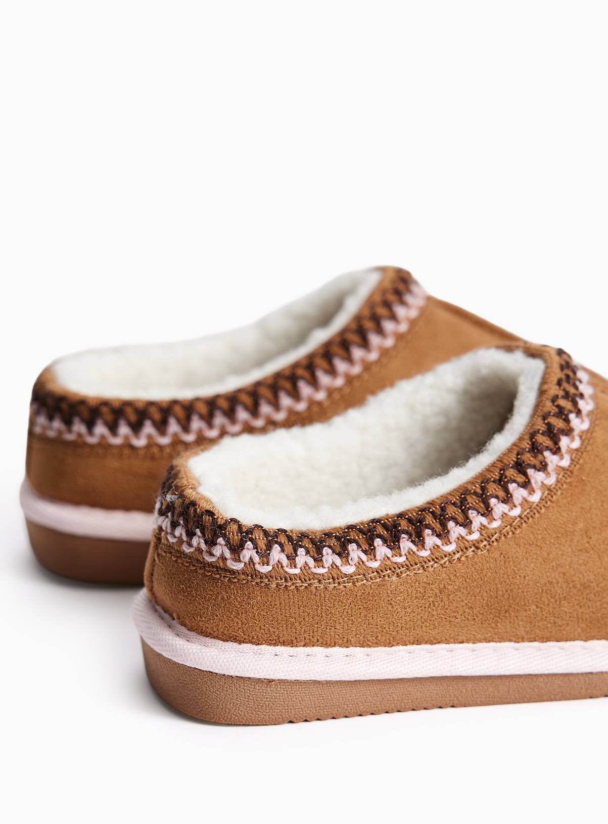 Tan Platform High Back Mule Slippers 12-13 Infant - Image 4