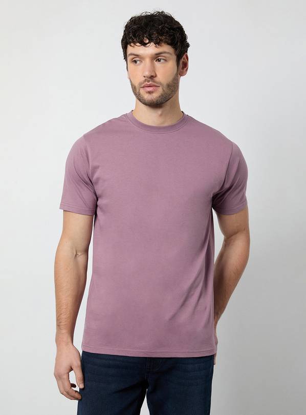 BURTON Dark Pink Plain Crew Neck T Shirt S