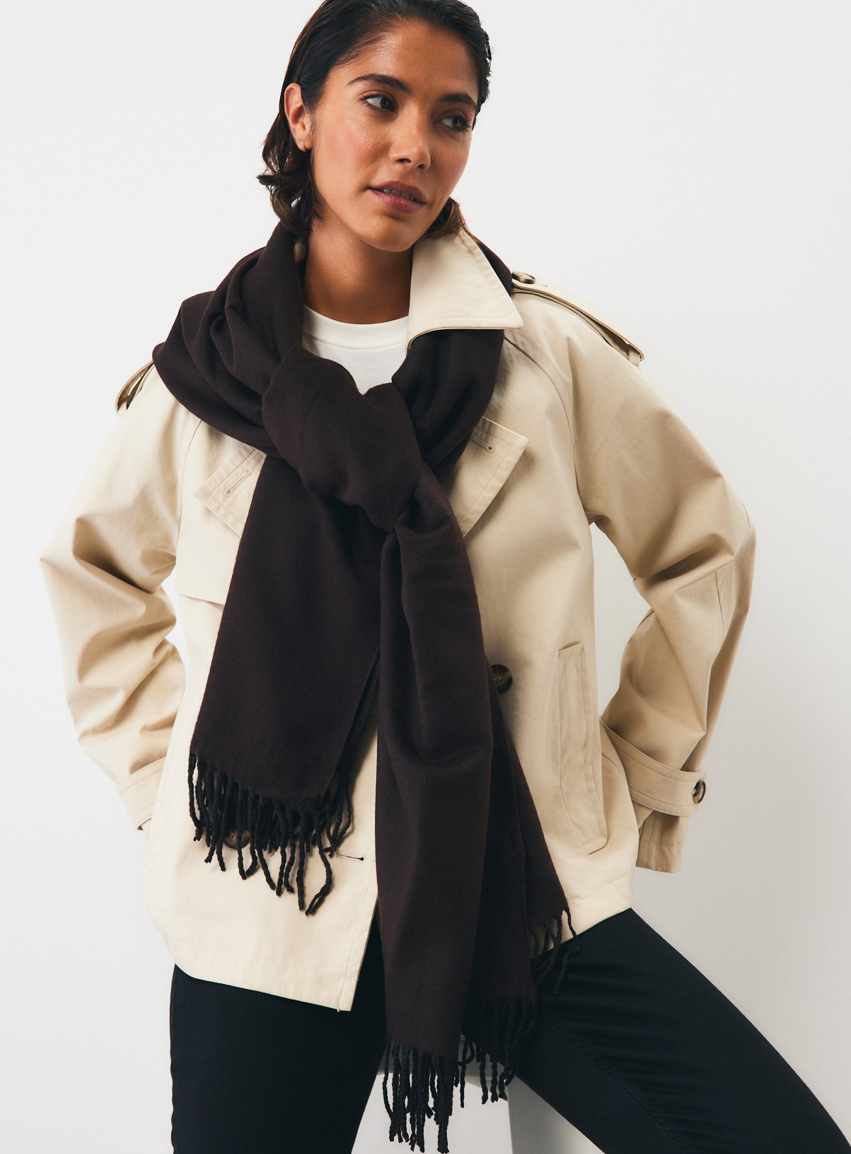 Chocolate Brown Scarf One Size - Image 1 thumbnail