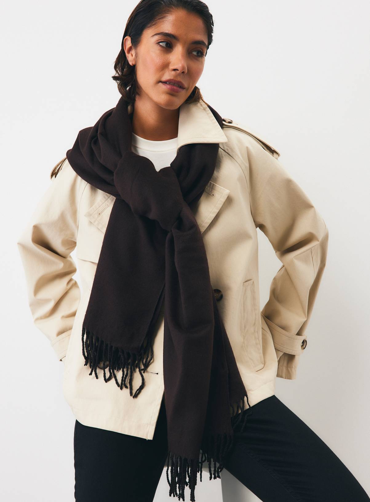 Chocolate Brown Scarf One Size - Image 1