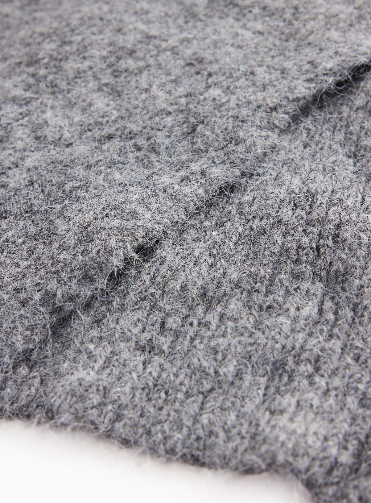 Grey Knitted Hooded Scarf One Size - Image 3 thumbnail