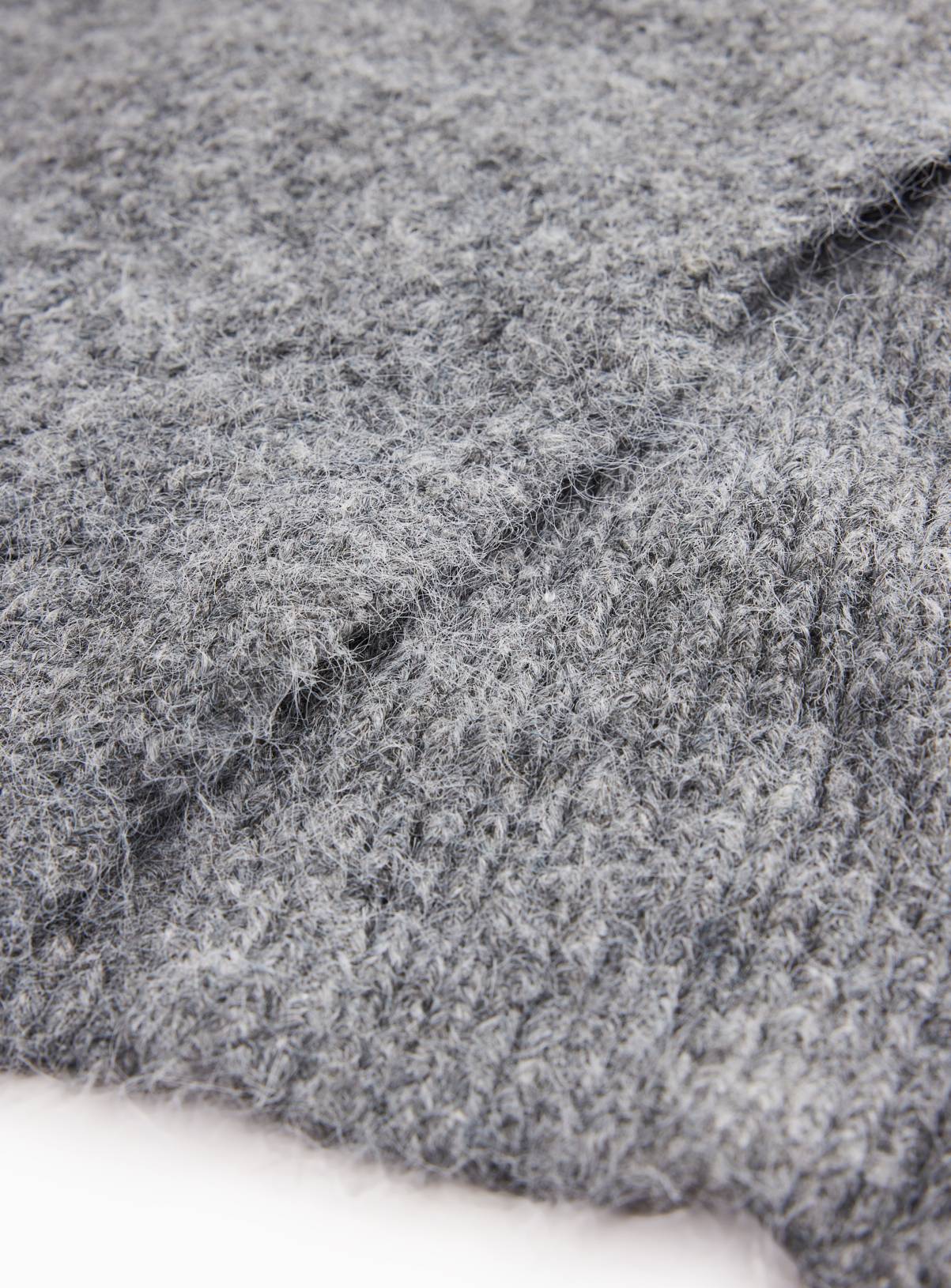 Grey Knitted Hooded Scarf One Size - Image 3