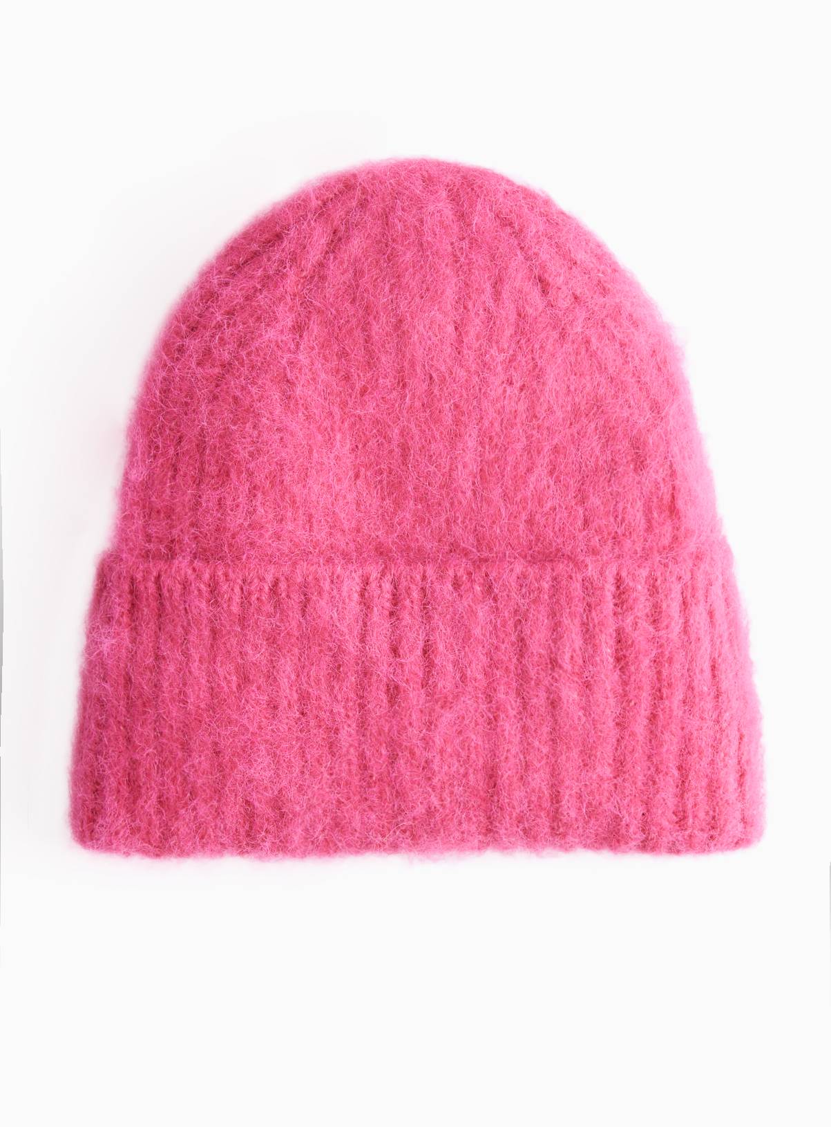 Pink Fuzzy Beanie Hat One Size - Image 2