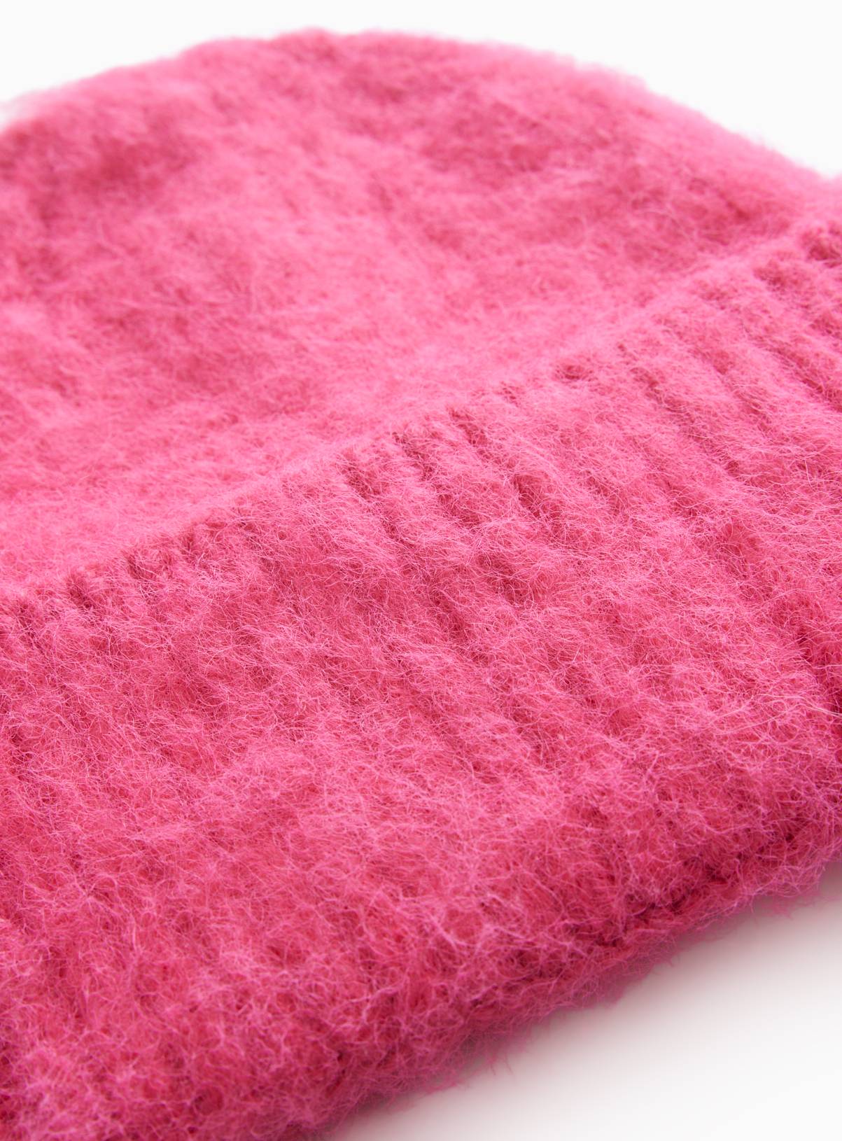 Pink Fuzzy Beanie Hat One Size - Image 3