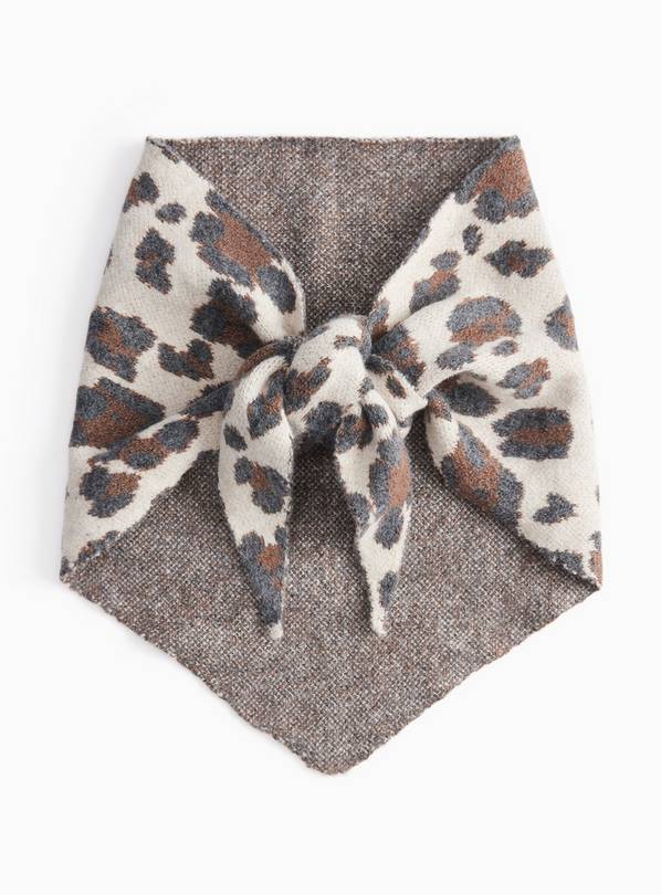 Leopard Print Triangle Scarf One Size