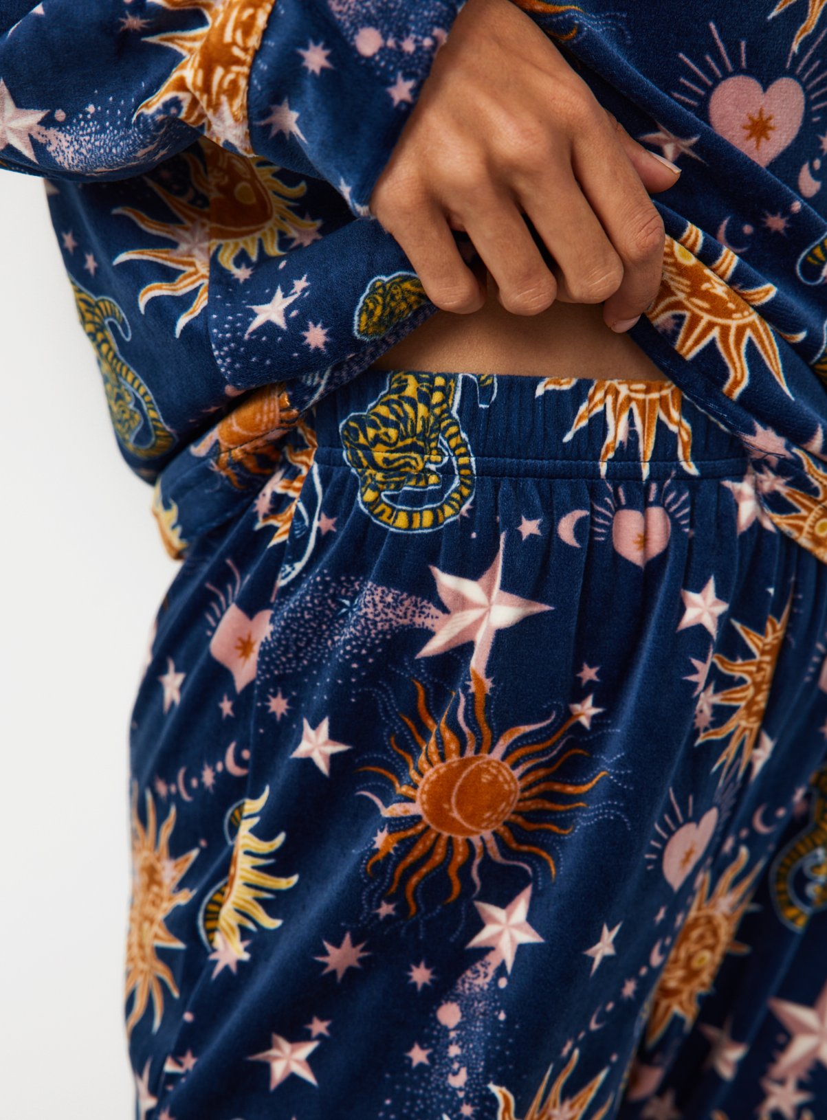 Christmas Navy Celestial Slinky Pyjamas XL - Image 4 thumbnail