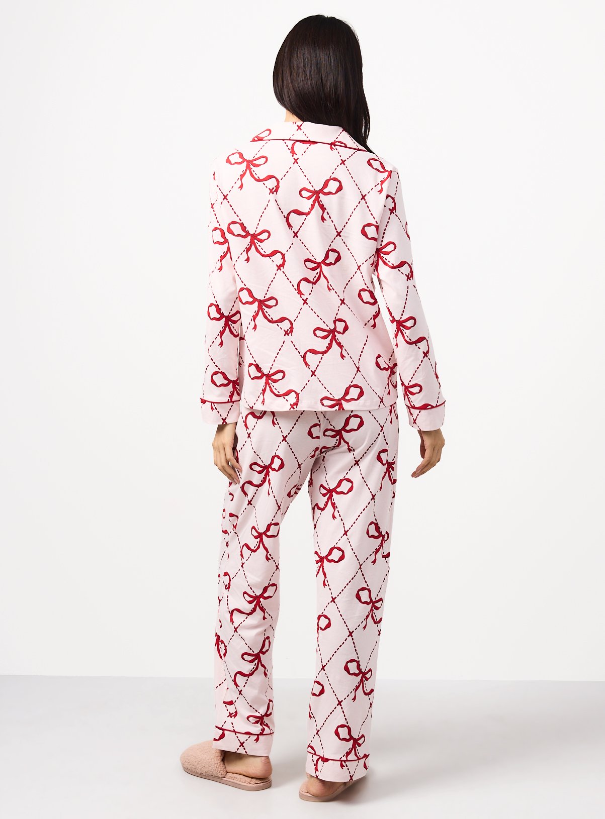 Christmas Pink & Red Bow Traditional Pyjamas XXL - Image 5 thumbnail