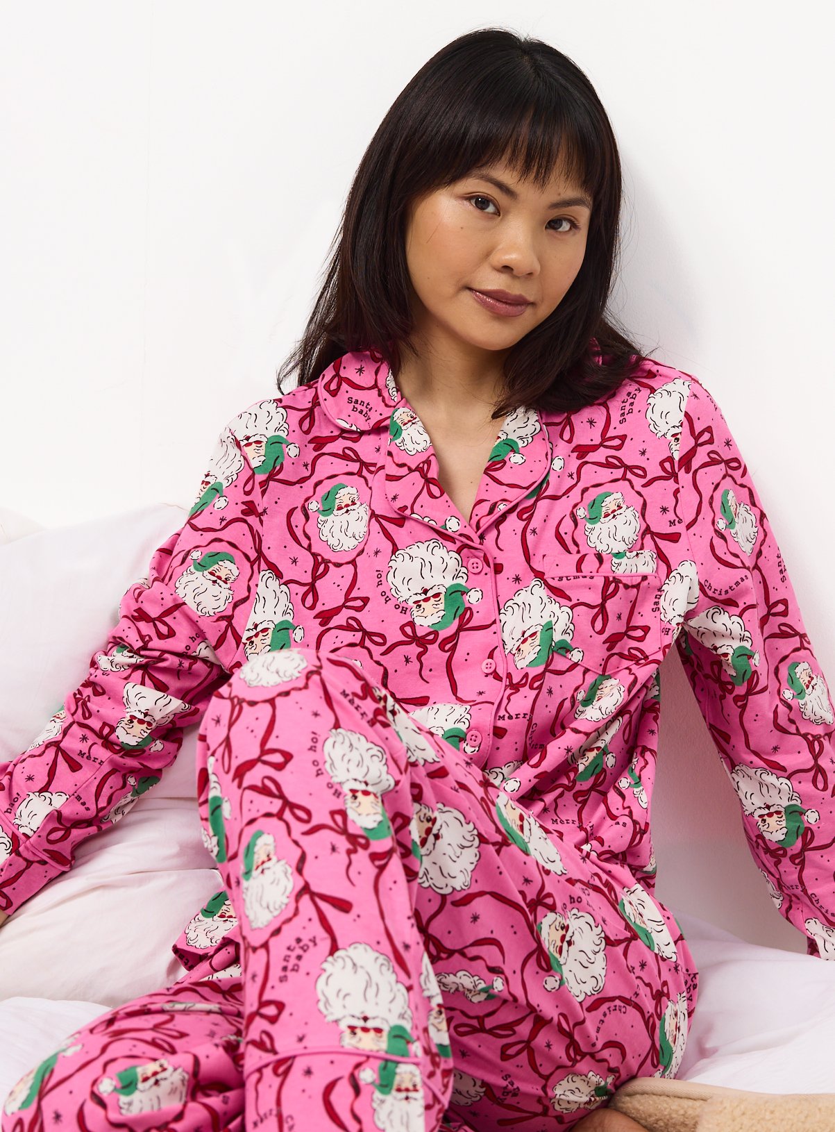 Christmas Santa Claus Pink Traditional Pyjamas XXL - Image 3 thumbnail
