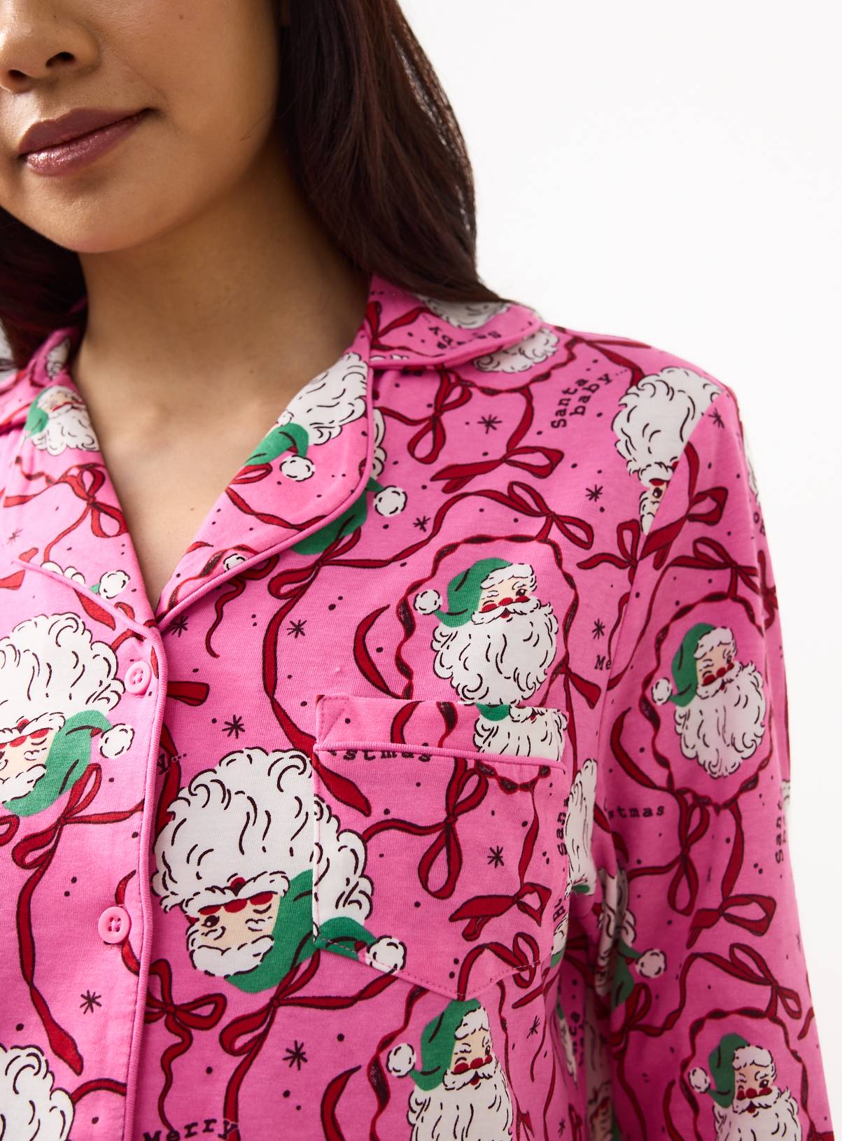Christmas Santa Claus Pink Traditional Pyjamas XXL - Image 4