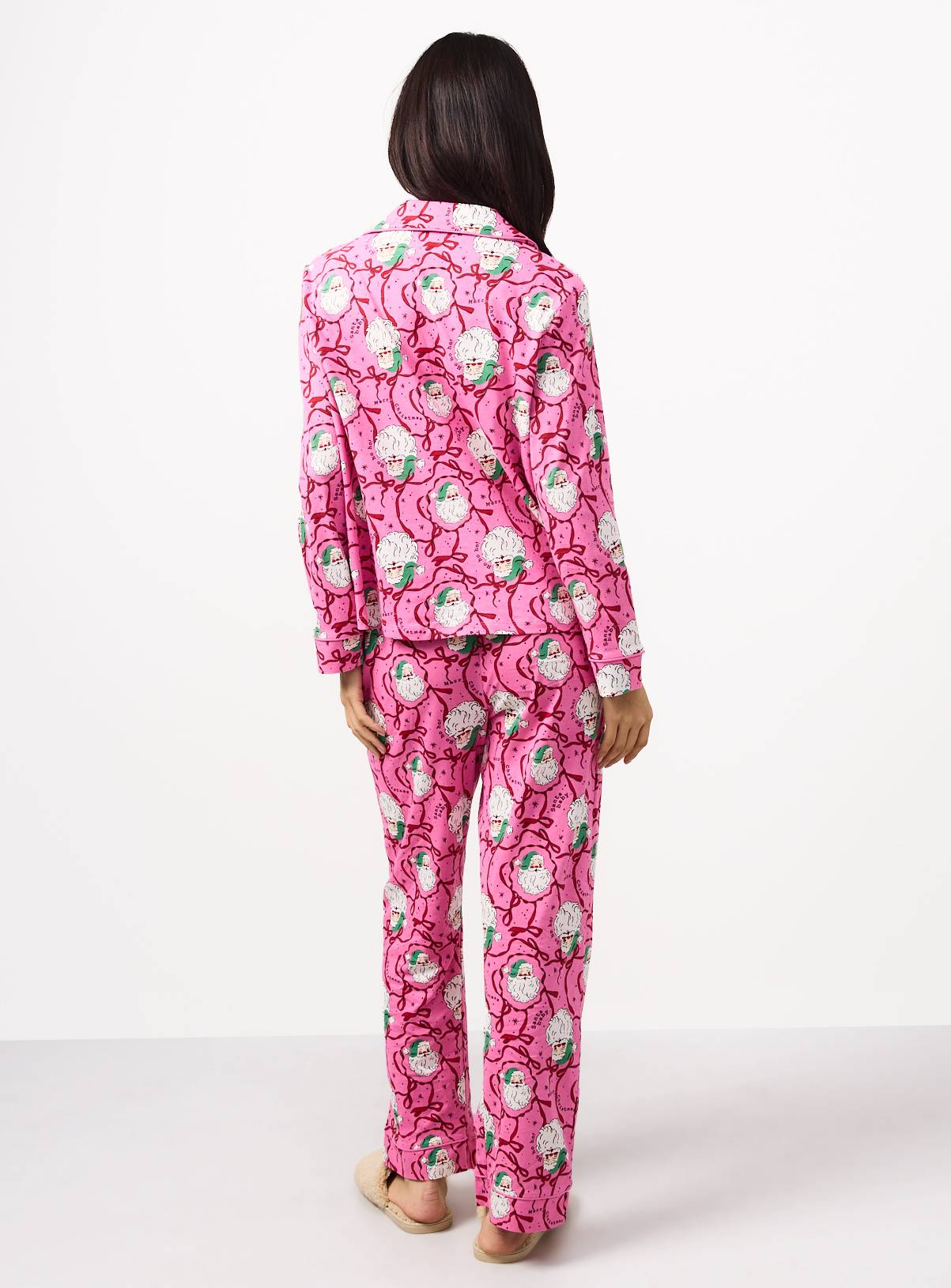 Christmas Santa Claus Pink Traditional Pyjamas XXL - Image 5