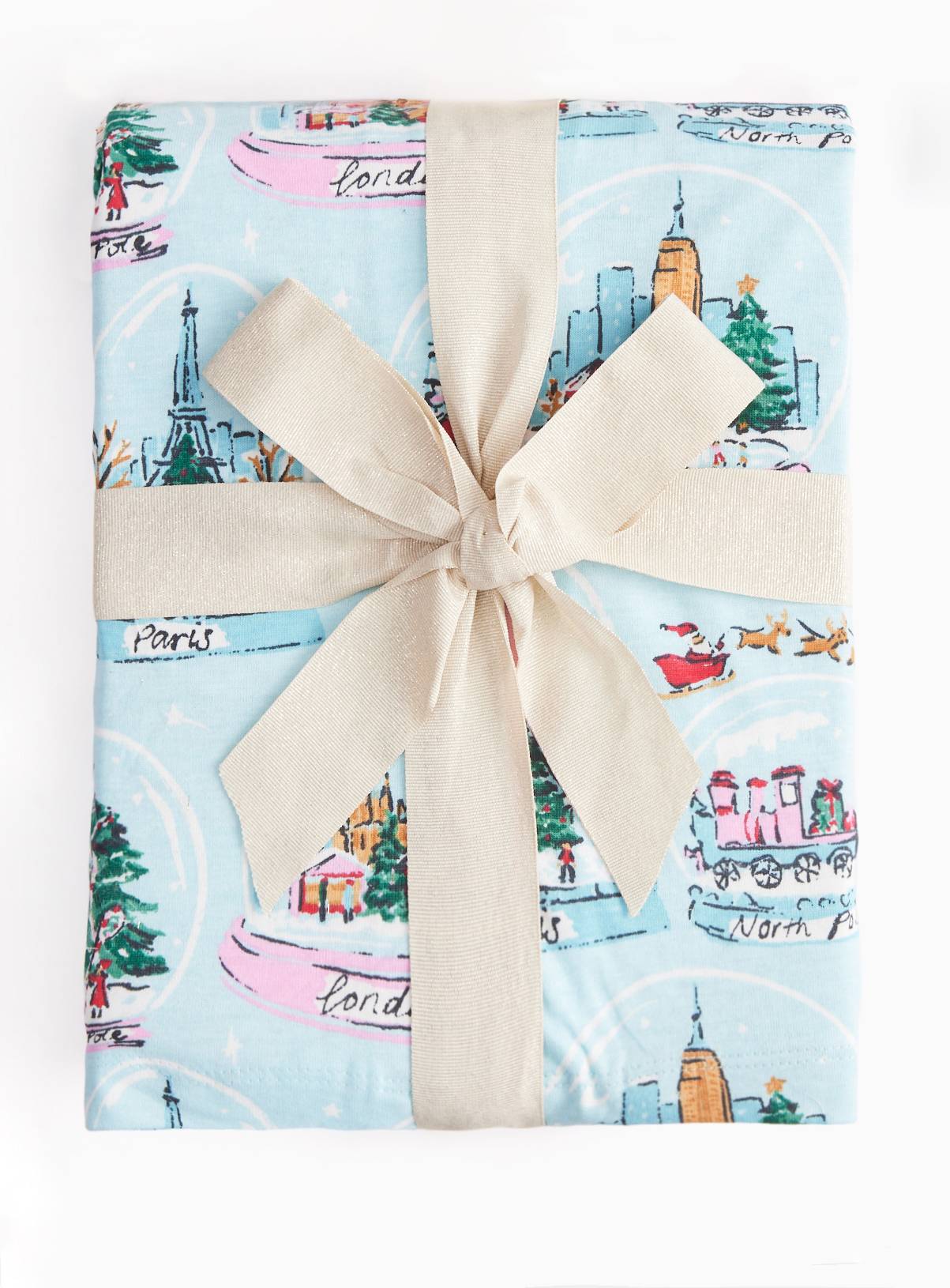 Blue Christmas Snowglobes Traditional Jersey Pyjamas XXL - Image 2