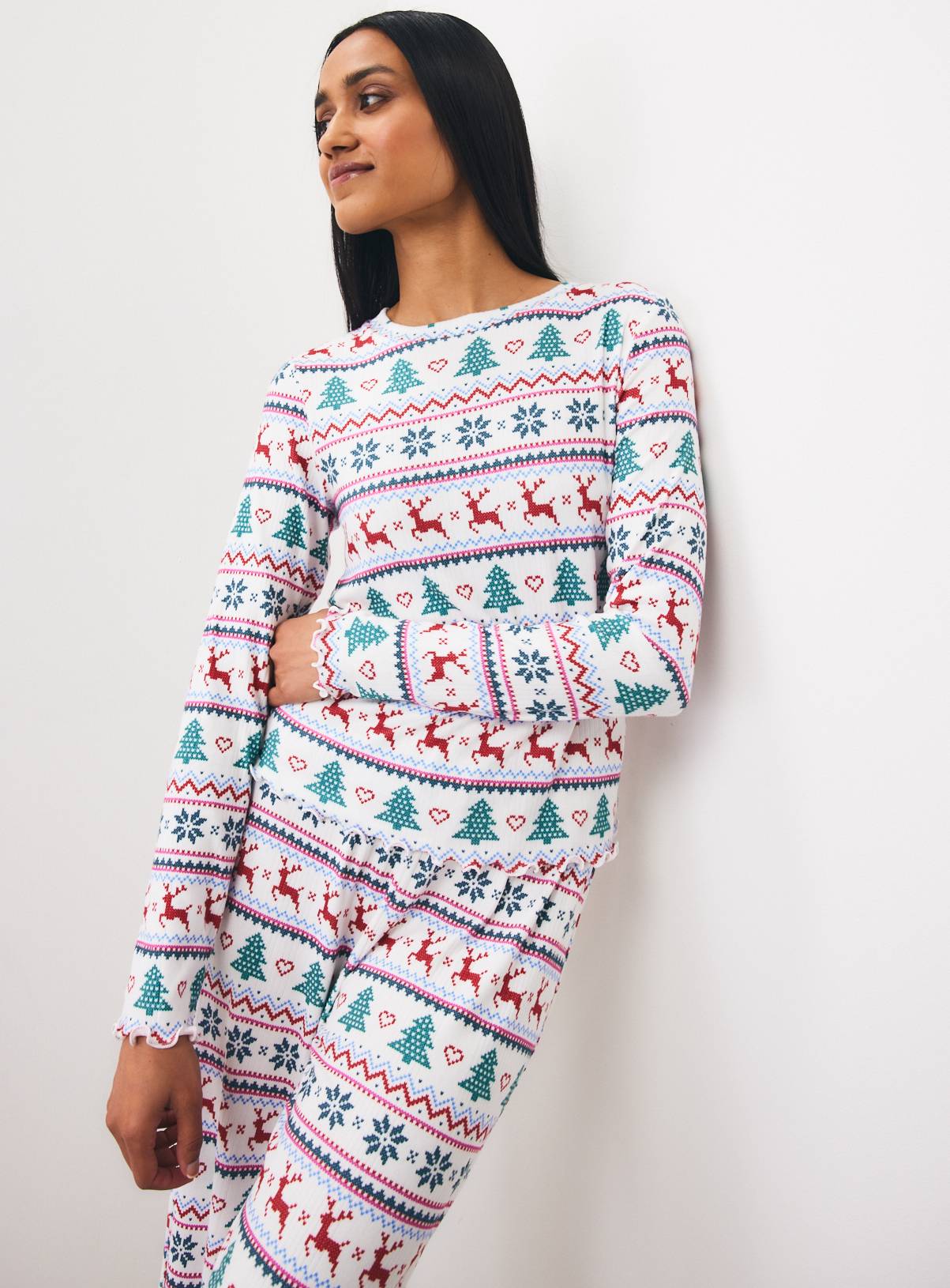 Christmas Fairisle Pointelle Pyjama Set XL - Image 3
