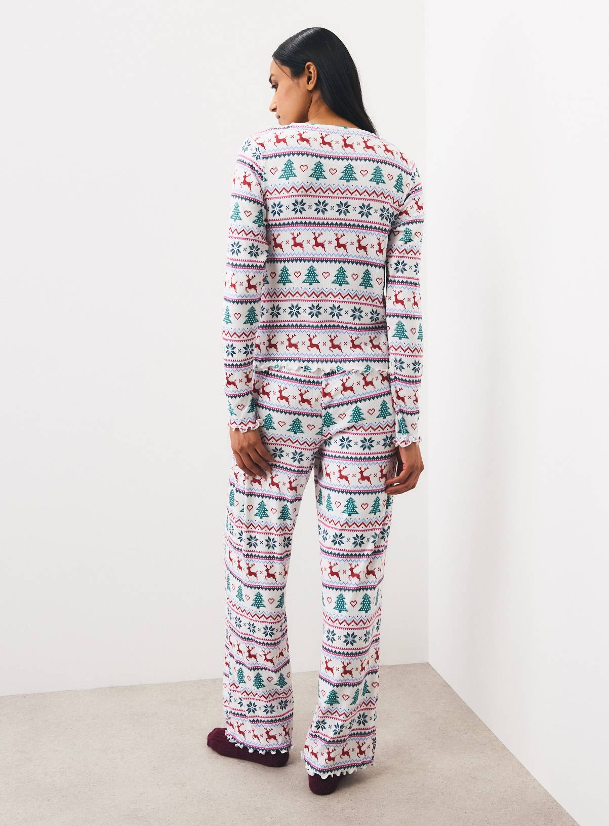Christmas Fairisle Pointelle Pyjama Set XL - Image 4