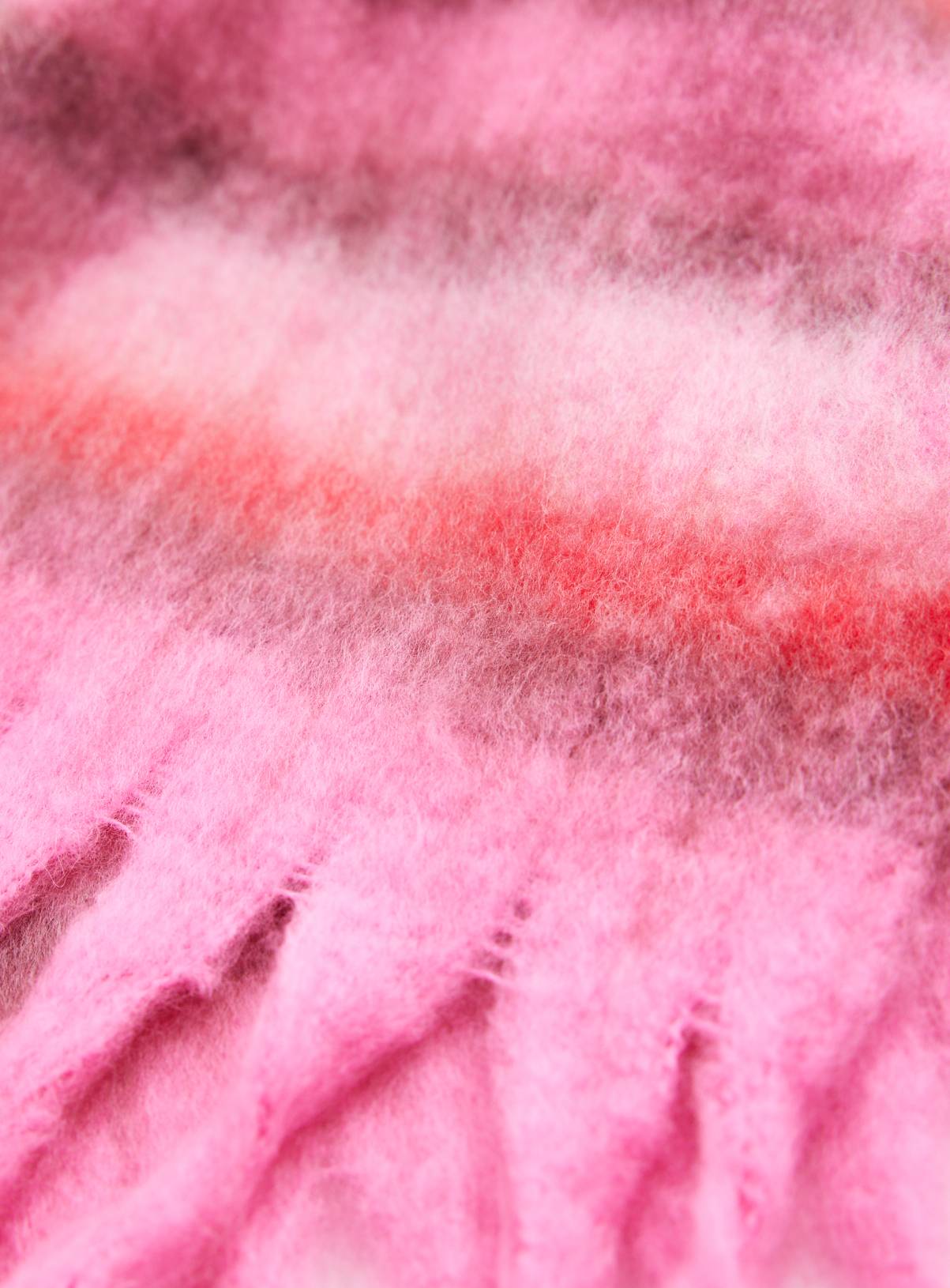 Pink Checked Heavyweight Fringe Scarf One Size - Image 3