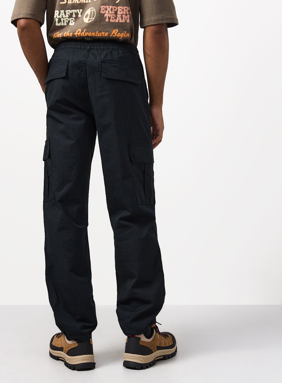 Black Ripstop Relaxed Straight Leg Cargo Trouser XXXL - Image 5 thumbnail