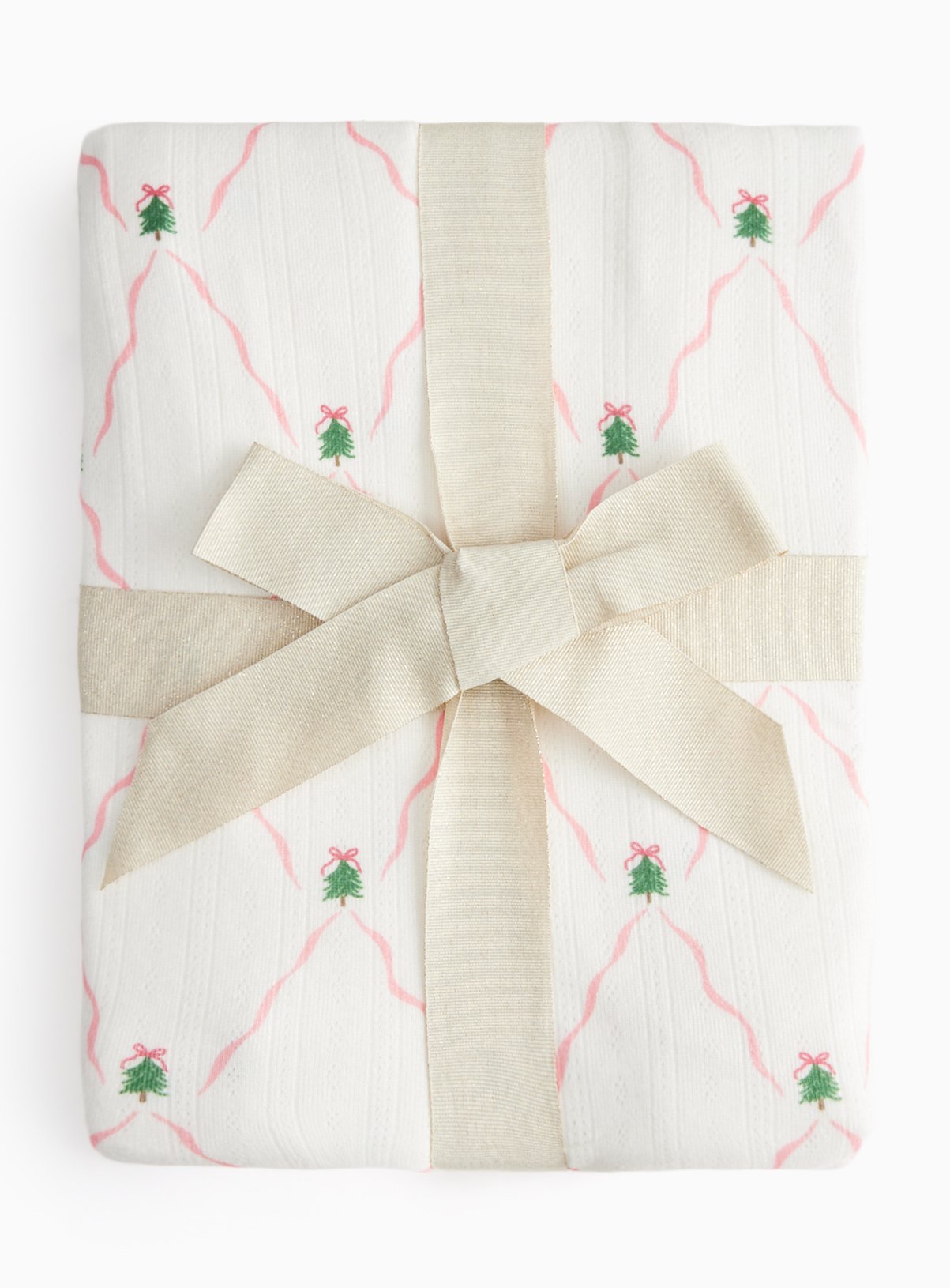 Christmas Tree Bow Pointelle Pyjamas M - Image 3 thumbnail