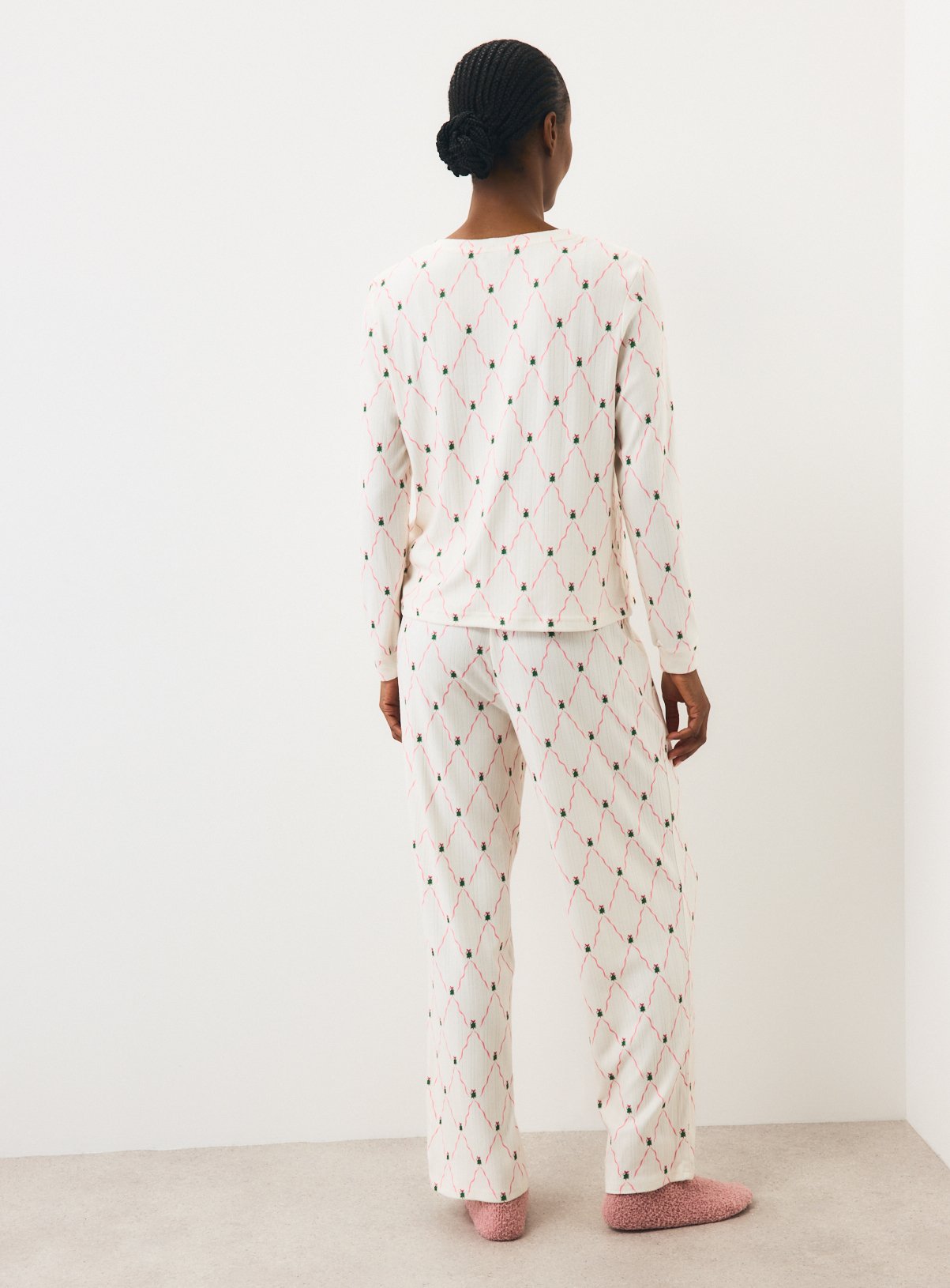 Christmas Tree Bow Pointelle Pyjamas M - Image 5 thumbnail