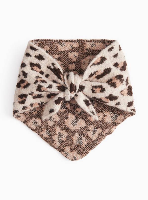 Leopard Print Triangle Scarf One Size