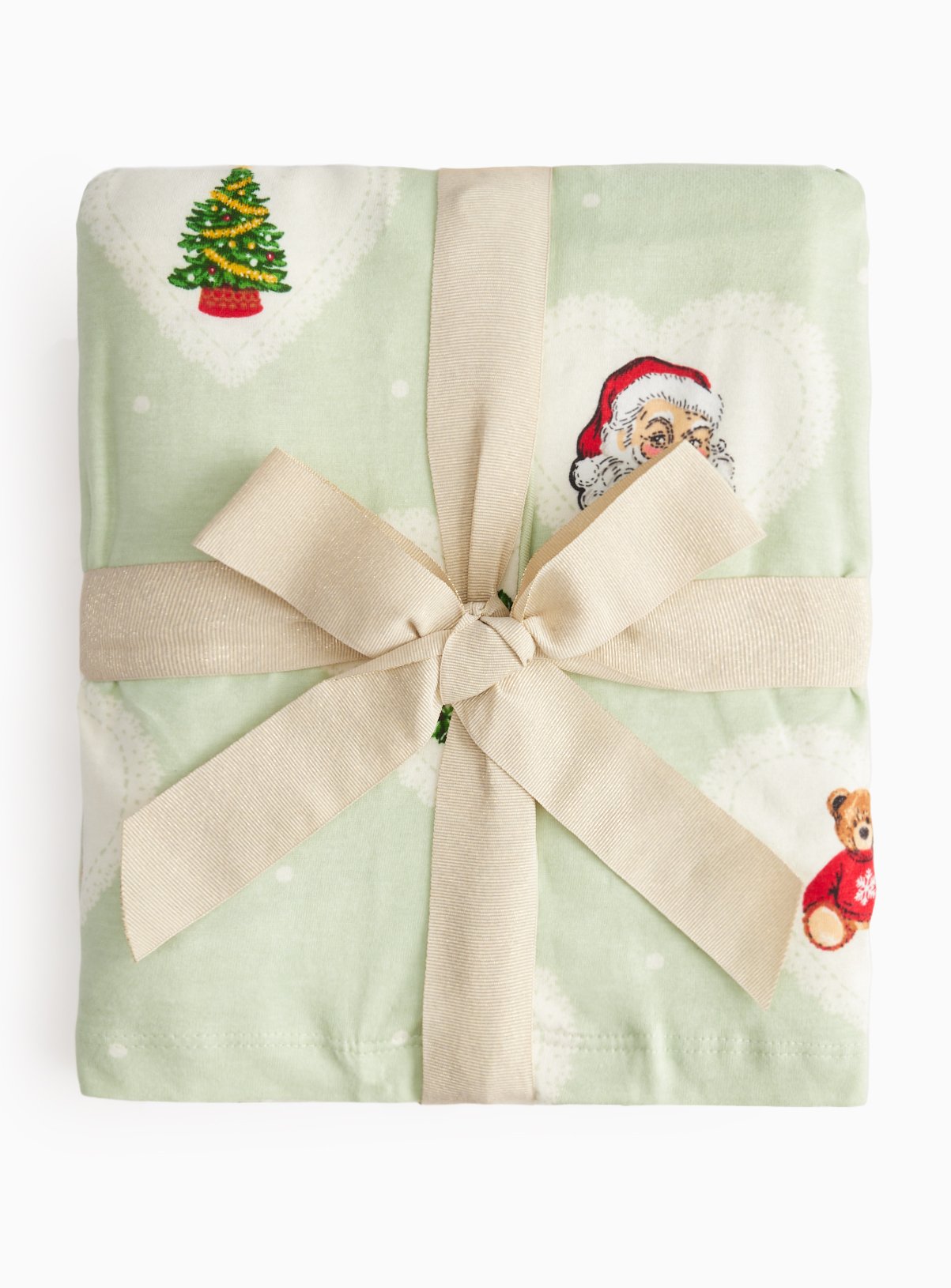 Sage Green Doily Icon Print Pyjama Set XS - Image 4 thumbnail