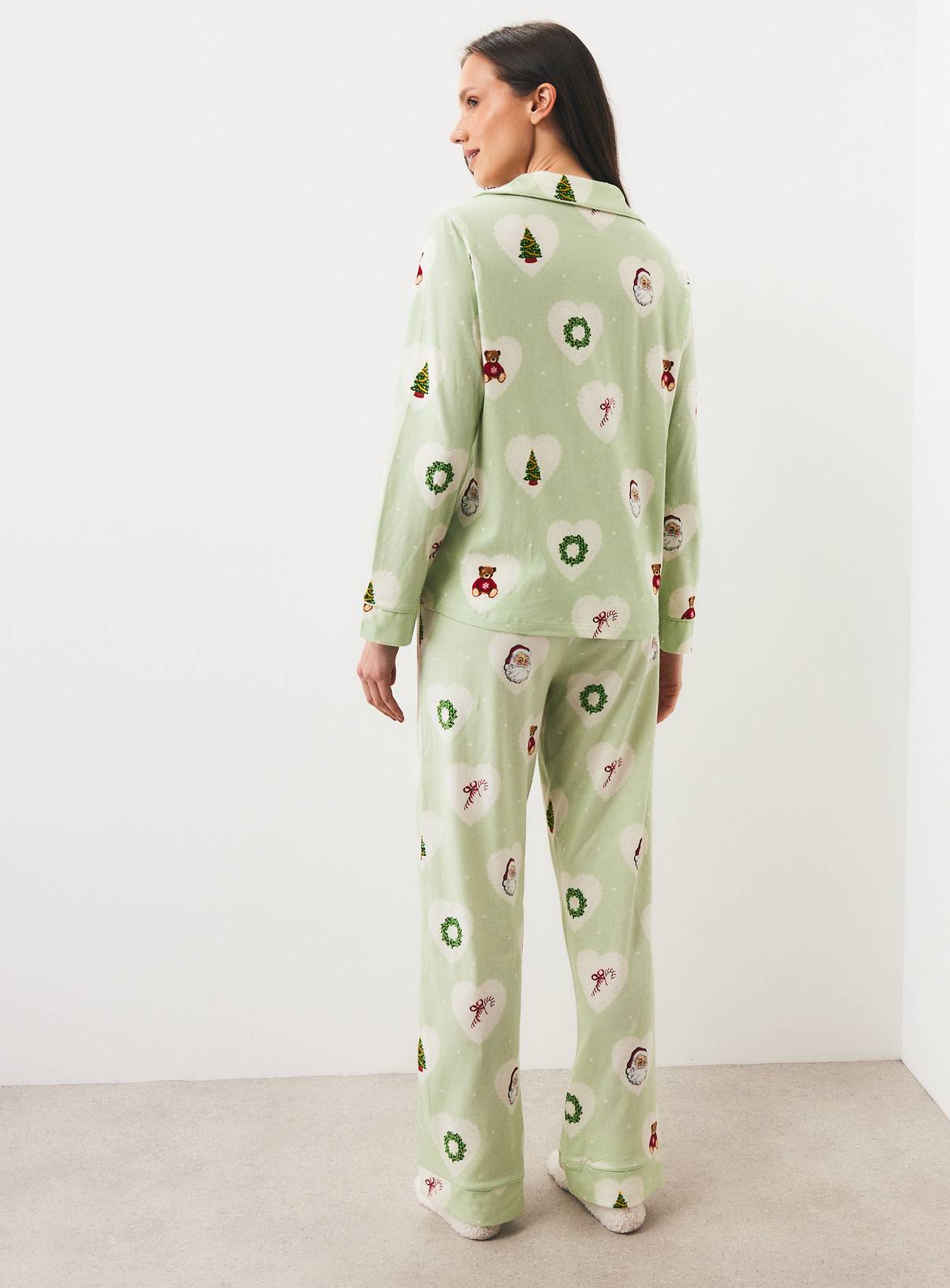 Sage Green Doily Icon Print Pyjama Set XS - Image 5