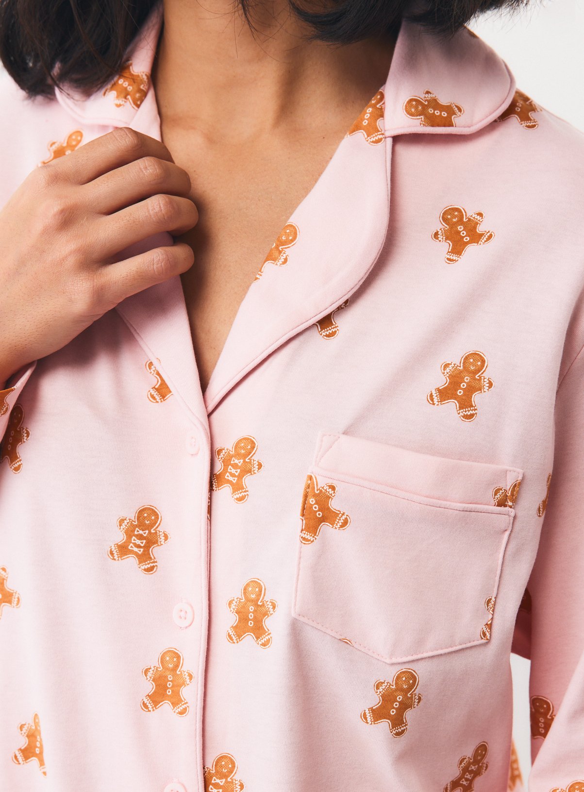 Gingerbread Man Traditional Pyjama Set XL - Image 4 thumbnail