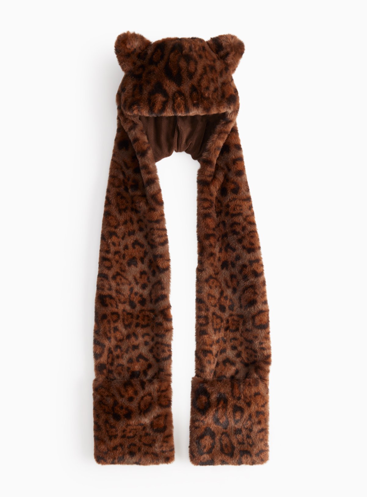 Buy Leopard Print Hooded Scarf 6-9 years | null | Argos