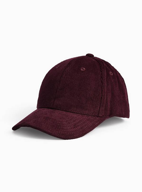 Burgundy Corduroy Cap One Size
