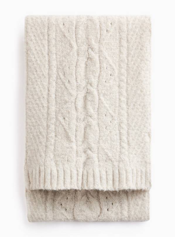 Cream Cable Knit Scarf One Size