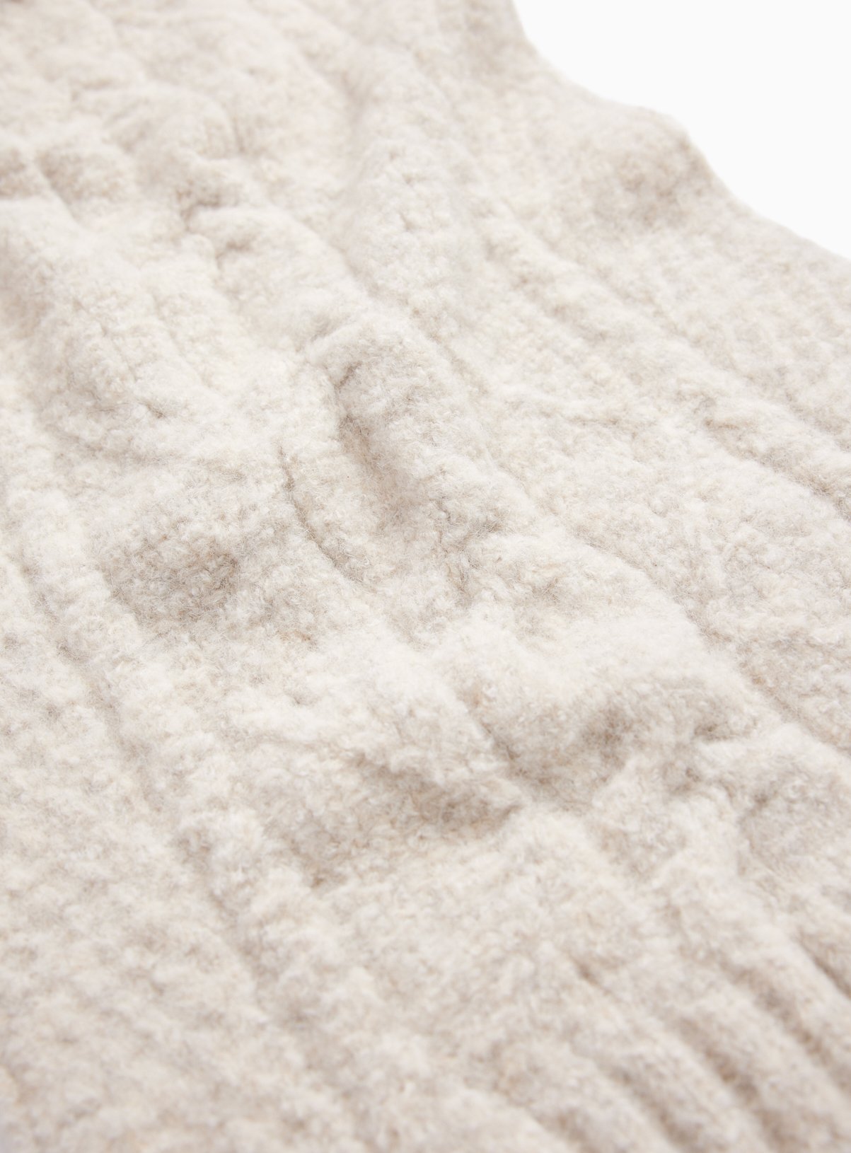Cream Cable Knit Scarf One Size - Image 3 thumbnail