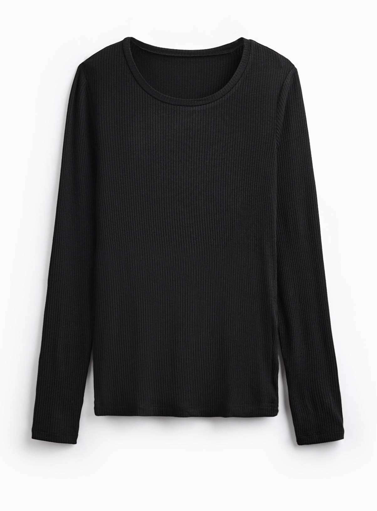 Black Thermal Ribbed Long Sleeve Top XL - Image 3