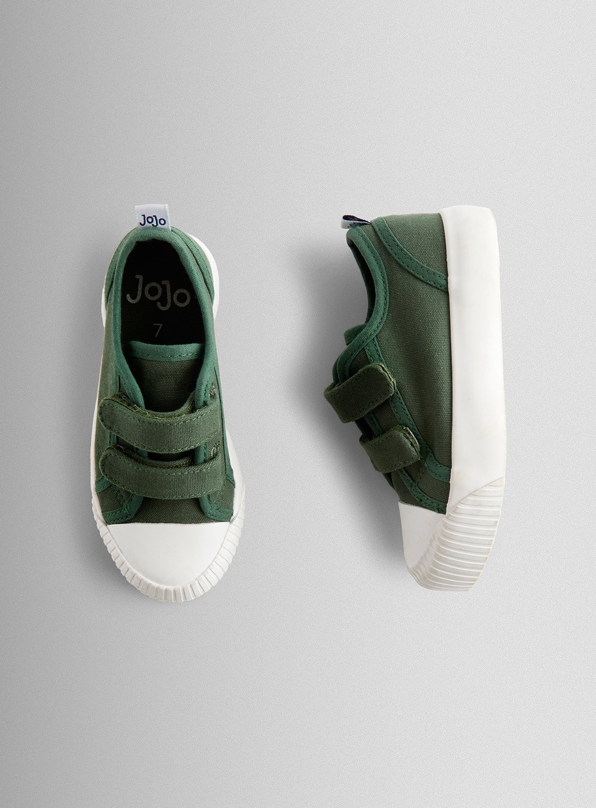 JOJO MAMAN BÉBÉ Double Strap Canvas Trainers Khaki 6 Infant - Image 4 thumbnail