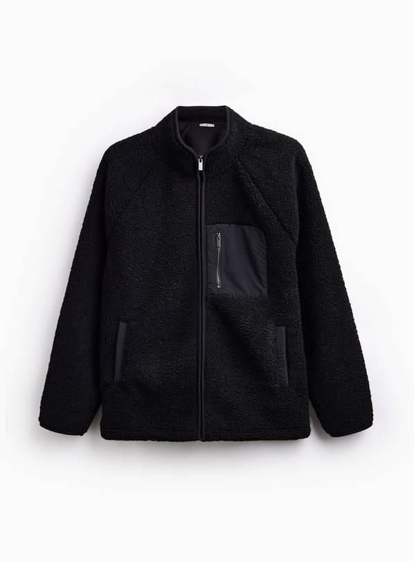 Black Borg Fleece Zip Through Jacket XL