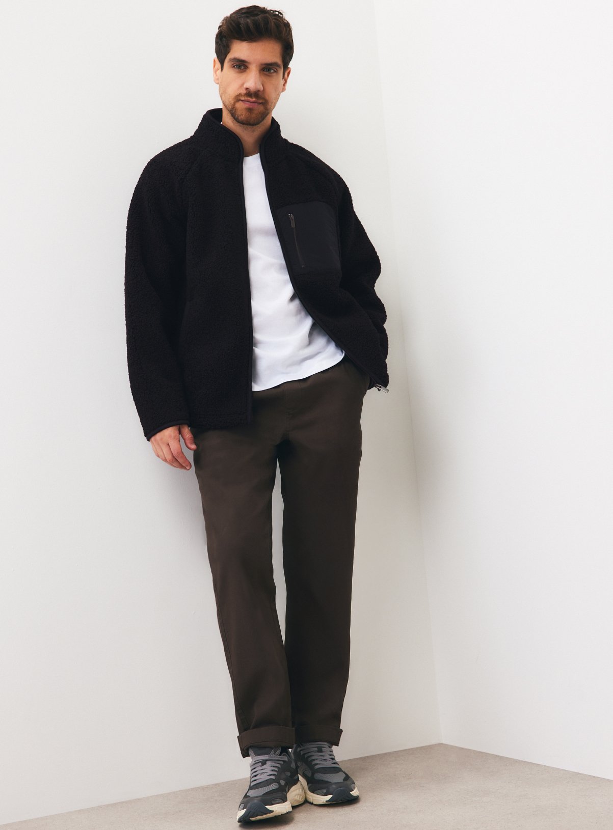 Black Borg Fleece Zip Through Jacket XL - Image 2 thumbnail
