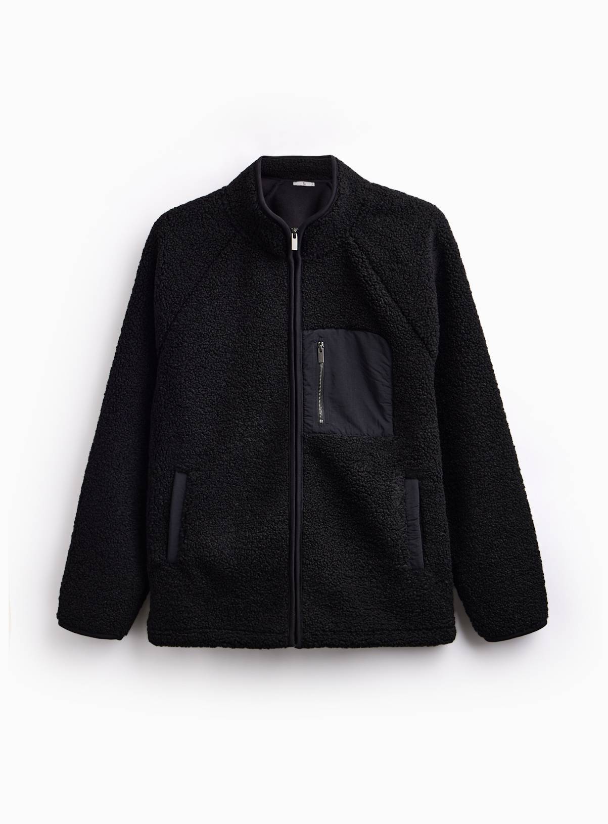 Black Borg Fleece Zip Through Jacket XL - Image 3