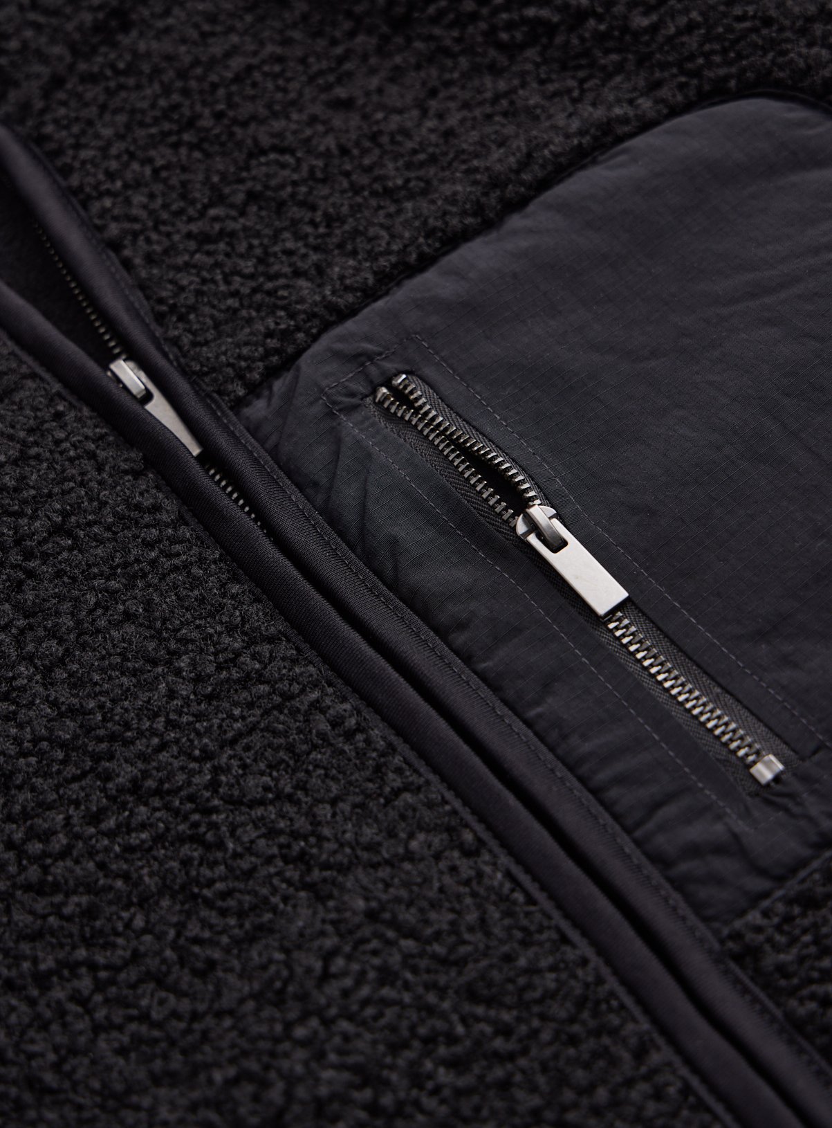 Black Borg Fleece Zip Through Jacket XL - Image 4 thumbnail