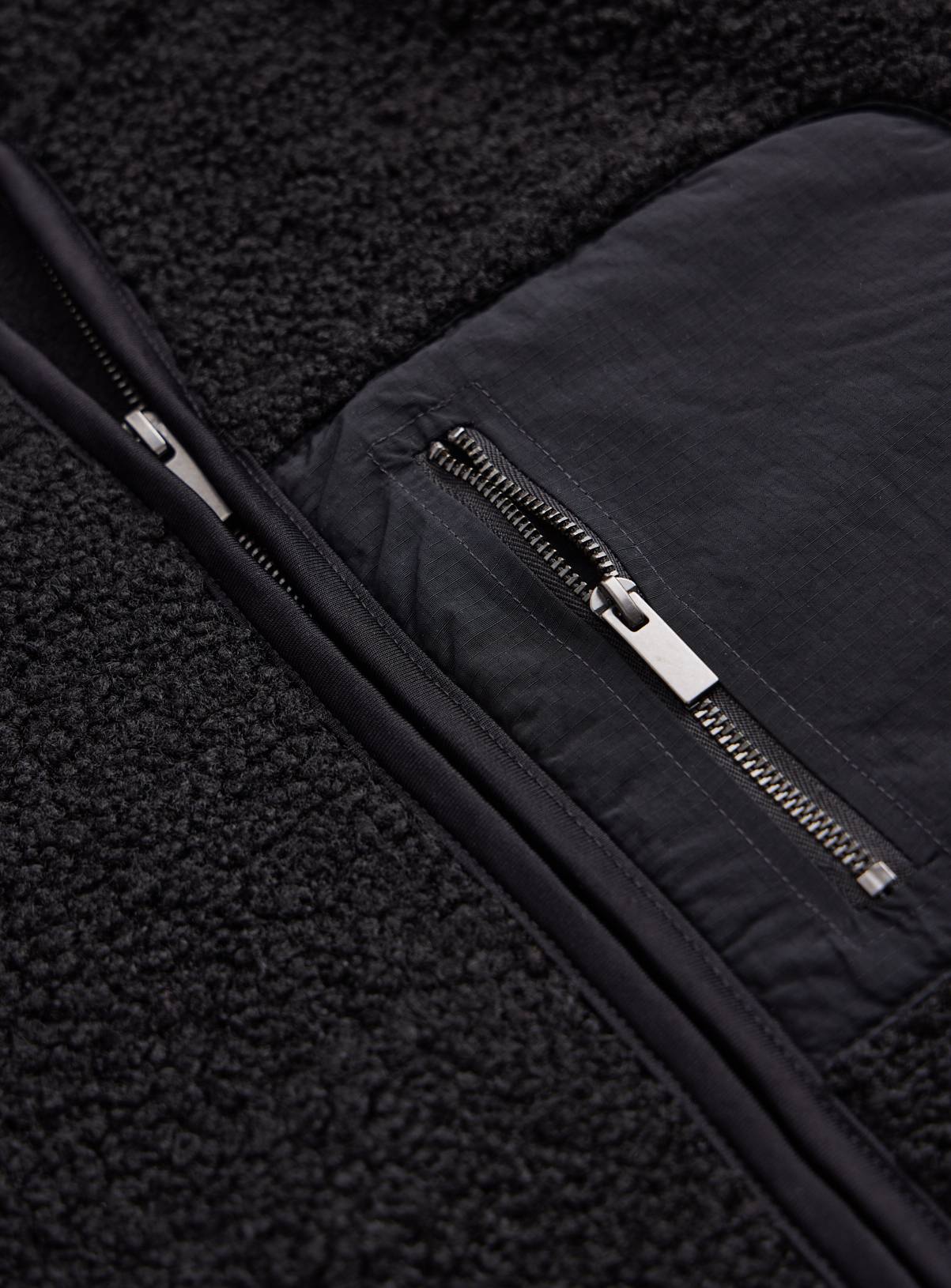 Black Borg Fleece Zip Through Jacket XL - Image 4