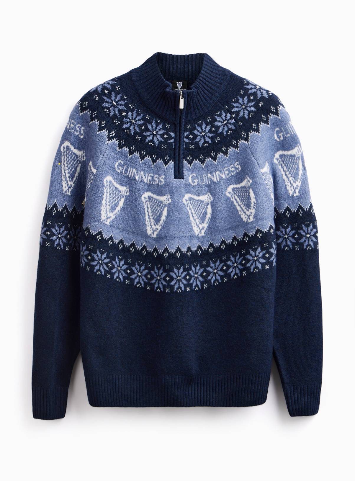 Guinness Fairisle Half-Zip Christmas Jumper L - Image 3