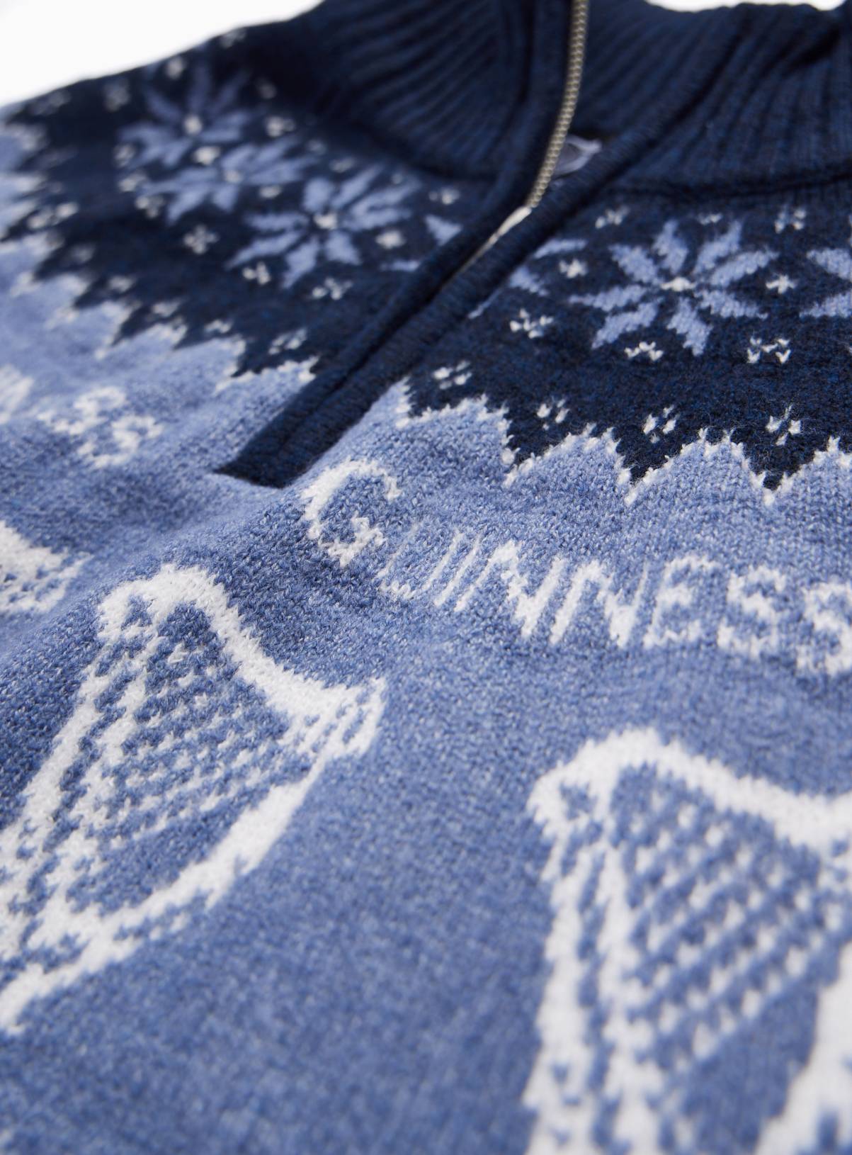 Guinness Fairisle Half-Zip Christmas Jumper L - Image 4