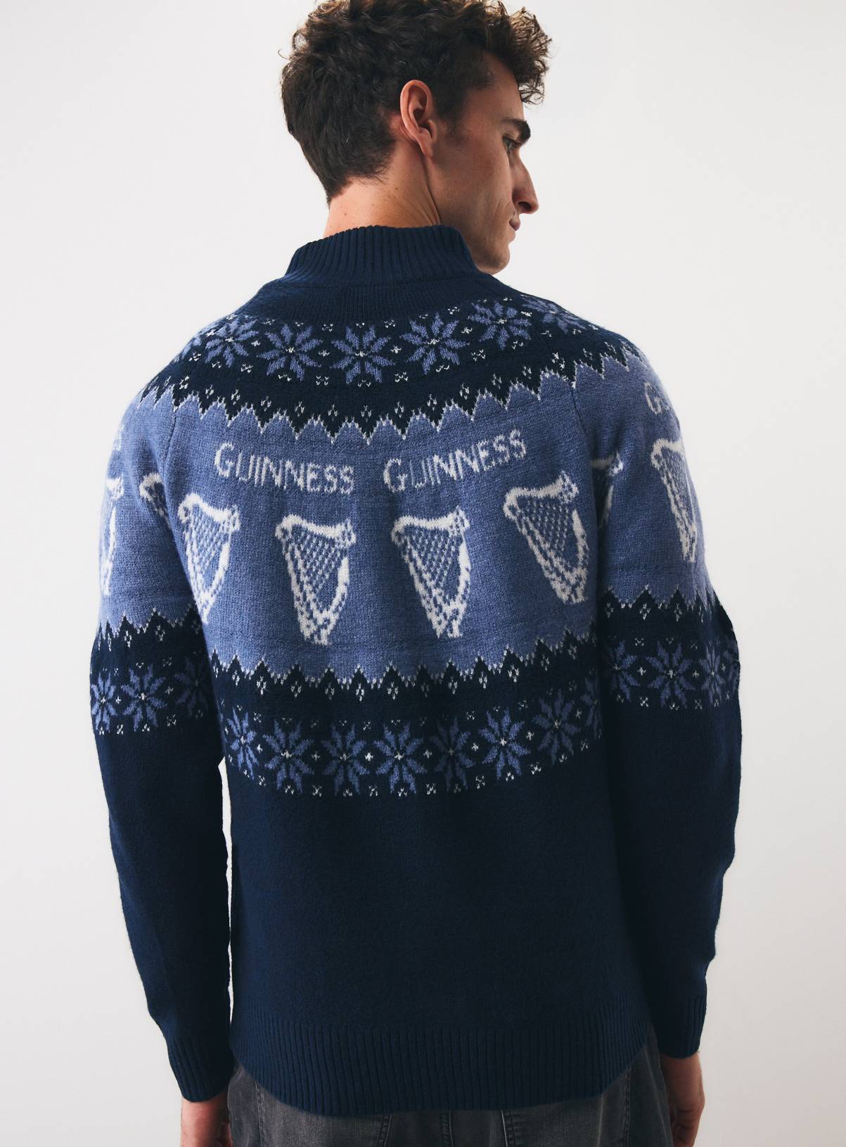 Guinness Fairisle Half-Zip Christmas Jumper L - Image 5
